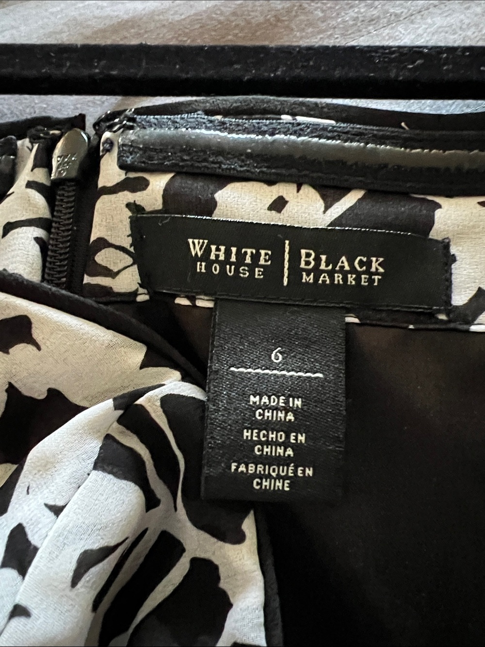White House Black Market Black and White Strapless Floral Handkerchief Dress - Picture 6 of 6
